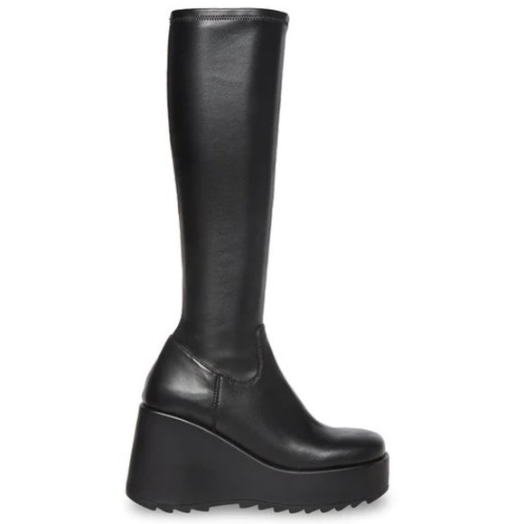 Steven By Steve Madden Shoes - STEVE MADDEN DUKE30 BLACK KNEE-HIGH BOOTS